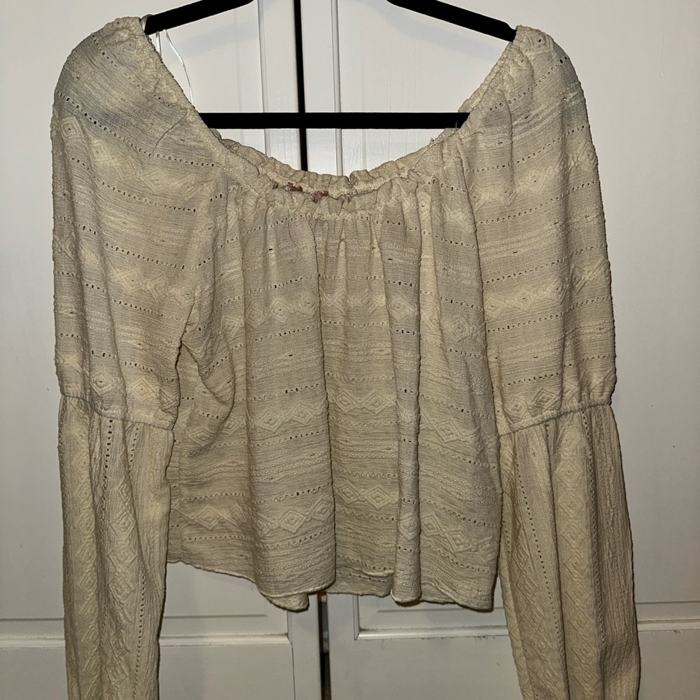 Women's Cream Off-Shoulder Top